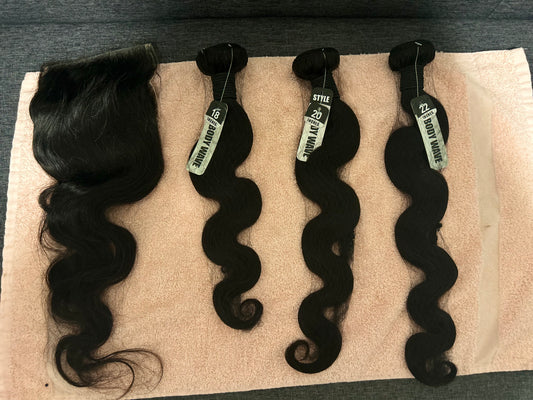 Bundles with 5x5 Lace Closure Human Hair